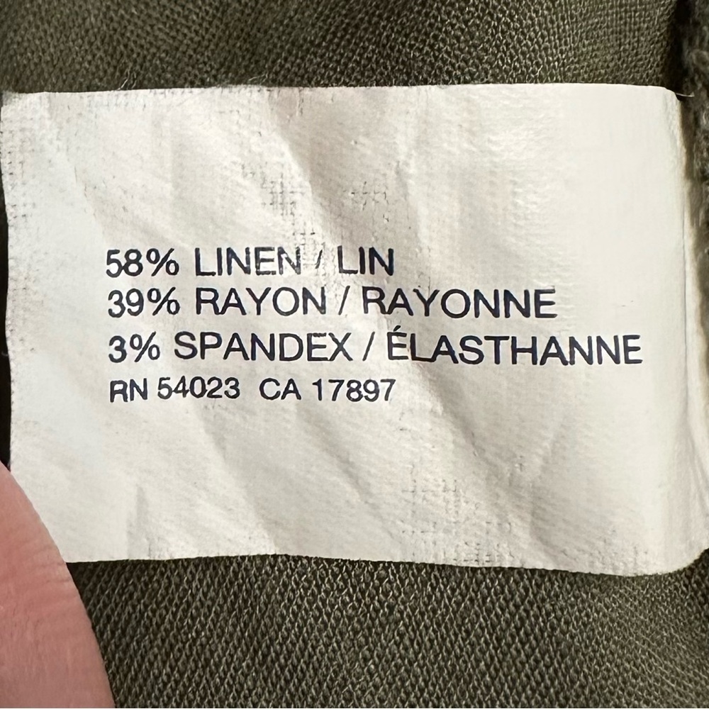 GAP Linen Blend Hadley Stretch Olive Green Capri Women's Pants, 14 - Picture 9 of 11